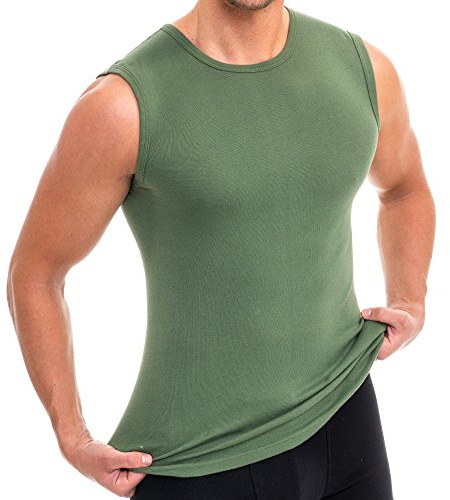 HERMKO 3040 Herren Muskelshirt aus 100% Bio-Baumwolle, Unterhemd Atlethic Vest Rundhals viele Farben