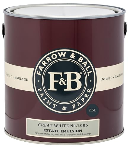 Farrow & Ball Estate Emulsion Farbe 2.5 Liter Great White 2006 Matt