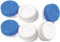 Blue & White Contact Lens Storage Soaking Cases UK Made L & R Marked Lids (3 Cases)