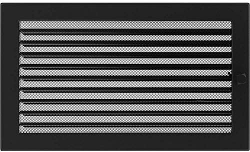 KRATKI Lüftungsgitter Kamingitter 22cm x 37cm schwarz mit Jalousien