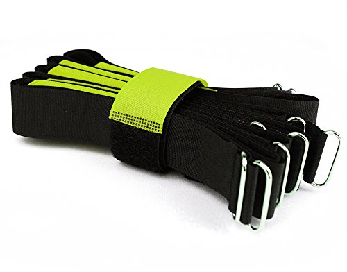 10 x Klettkabelbinder DS Metallöse - Klett/Flausch auf UNTERSCHIEDLICHEN SEITEN! - 60 cm neon