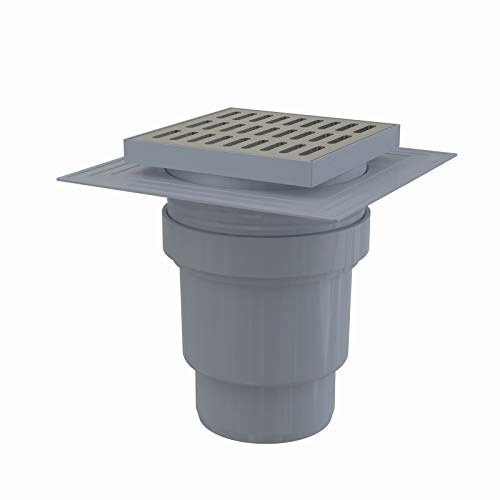 Bodenablauf 150x150 Anschluss DN 110 Senkrecht Edelstahl extra flach Duschablauf Badeablauf