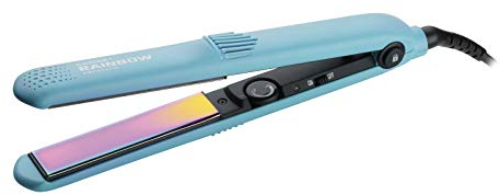 GAMMAPIU' Plancha De Pelo Profesional Rainbow, Efecto Liso Largo, Elimina La Electrostática, Cierre De Bloqueo De Botón, Temperaturas Ajustables, Calentamiento Rápido Electrónico Enchufe Italiana