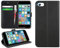 DN-Technology iPhone SE 2022 / SE 2020/7 / 8 Case Flip Leather Wallet Book Stand Folio Card Holder Phone Cover For iPhone SE (3rd Gen / 2nd Gen) (BLACK)