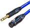 Van Damme & Neutrik Female XLR To 1/4-Inch Mono Jack Mic To Mixer/Amp Input Lead, Blue, 10 m