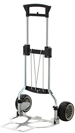 RuXXac Cross 2234-41V3 faltbare Sackkarre, Tragfähigkeit 100 kg, extra breite Räder, platzsparend einklappbar, Komfortable Kunststoffgriffe, Verchromter Stahlrahmen, Aluminiumschaufel