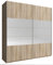 Kleiderschrank Schwebetürenschrank mit Spiegel 2-türig Schrank mit Einlegeböden und Kleiderstange Gaderobe Schiebtüren NELE 1 (Sonoma, 150 cm)