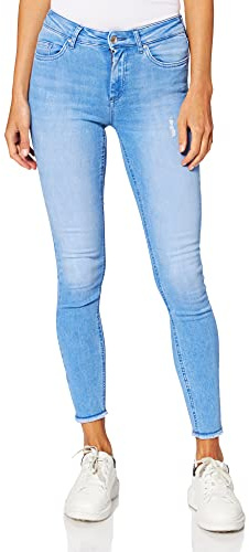 ONLY Damen Onlblush Life Mid Sk Ak Raw Rea4347 Noos, Light Blue Denim, XS / 34L