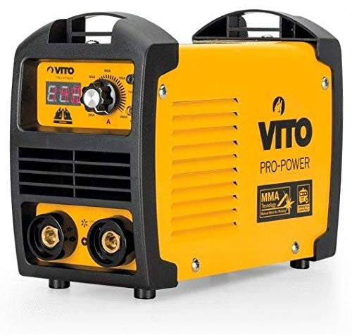Saldatrice elettrica inverter MMA 150 A saldatore Vito Pro Power SET E elettrodi MMA 150 A + casco + valigetta - indicatore LED