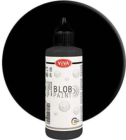 Viva Decor® Blob Paint (Black, 90 ml) Ready-to-Use Blob Painting Paints with Acrylic Paint Properties - Dot Painting Art, Dotting Tool for Canvas, Mandala and Much More - Made in Germany