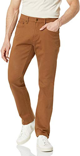 Amazon Essentials Men's Athletic-Fit Stretch Jeans - Discontinued Colours, Dark Khaki Brown, 33W / 28L