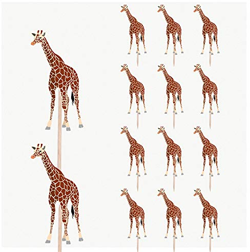 AK Giftshop Cupcake-Aufsätze mit Giraffen-Motiv, 14 Stück