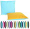 JACK 2-farbiges Wende Outdoor Lounge Kissen 45x45cm Dekokissen inkl. Füllung Wasserfest Sitzkissen Garten Stuhl Lotus Effekt, Farbe:Gold - Hellblau