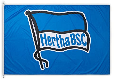Hertha Berlin BSC Berlin Hissfahne - Logo - 120 x 180 cm Fahne Flagge - Plus Lesezeichen I Love Berlin, mehrfarbig, Einheitsgröße
