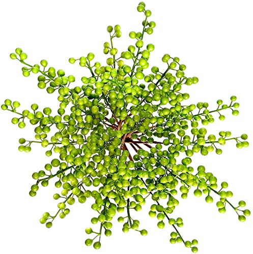 OrgMemory Artificial Berry, 20Pcs, Fake Burgundy Berry, 12 Each, Artificial Berries Stems for Xmas Tree Wreath Decorations Home Decor (green)