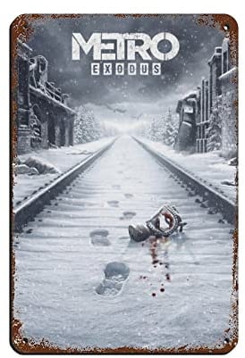 RIELLI Metro Exodus Game 1 Blechschild Vintage Metall Pub Club Cafe Bar Home Wandkunst Dekoration Poster Retro 8x12inch (20x30cm)