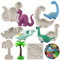 Sijiangmold Dinosaurier-Fondant-Silikonformen für Dinosaurier-Kuchendekoration, Schokolade, Süßigkeiten, Cupcake-Topper, Polymerton, 6 Stück