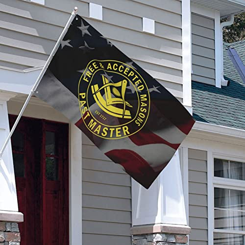 Garten Flaggen Past Master F & Bin Freimaurer Freimaurer Garten Fahnen Wetterfeste Dekorative Fahnen Verblassen Beständig Yard-Flaggen Für Garten Drinnen Draußen 90x150 cm