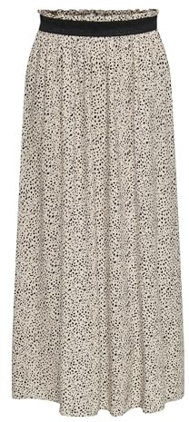 ONLY Damen Onlvenedig AOP Life Long Skirt WVN Noos Maxirock, Silver Mink/AOP:lina Small Leo, S EU