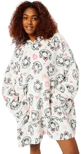 Skinnydip Disney Aristocats Marie Übergroße Decke Hoodie – ultraweiche, tragbare Kapuzendecke für Frauen, gemütlicher, warmer Kuschel-Kapuzenpullover, Lounge-Geschenk, süß und stilvoll, Einheitsgröße,