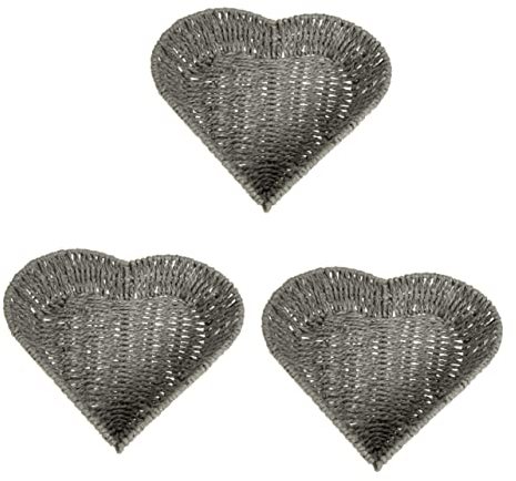 Amosfun 3st Papierseil-Herz-Korb Kreativer Trockenobstkorb Dekorativer Korb Dessertschalen Tablett Lebensmittelbehälter Aus Papier Dessertbehälter Eierkorb Brotkörbe Haushalt Lampenschirm