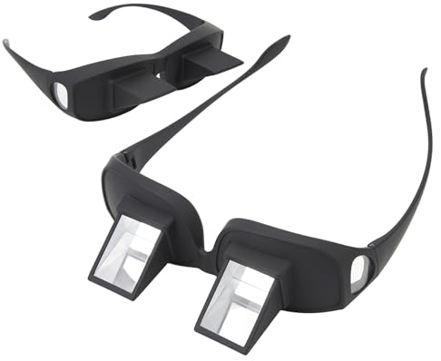 ASHATA Lazy Glasses Spiegelbrille, Bettprisma Brille, Horizontaler Spiegel, Lazy Readers Brille, 90 Grad Prismenbrille, Zum Lesen und Fernsehen Im Bett