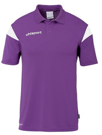 uhlsport Squad 27 - Polo da Uomo, Donna e Bambino, Maglietta con Colletto Polo, Viola/Bianco, XXL
