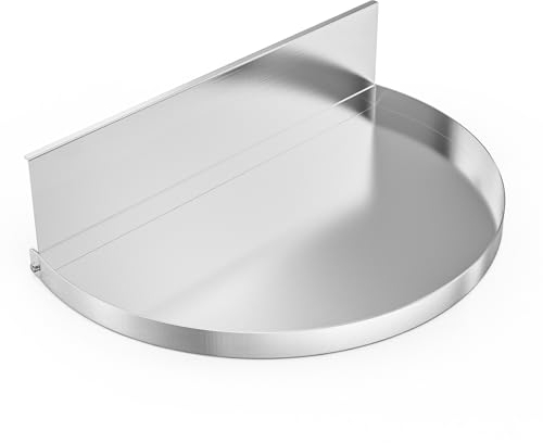 Onlyfire Bac à graisse amovible en acier inoxydable pour barbecue Weber de 55,9 cm, bac à graisse avec séparateur de charbon amovible, semi-circulaire