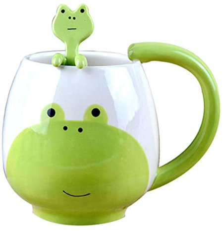 Yeory Tasse de céramique de grenouille, dessin animé tasse de café grenouille avec tasses d'animaux pour le thé, lait, café, 300 ml, tasse de grenouille 3D