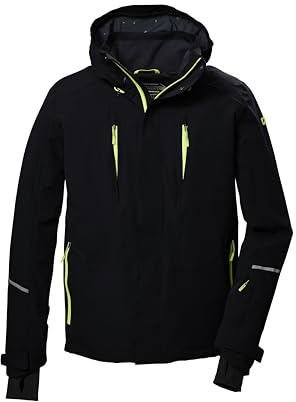 killtec Herren Skijacke/Funktionsjacke mit Kapuze, Unterarmventilation und Schneefang KOW 26 MN JCKT, schwarz, XL, 41931-000