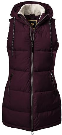 G.I.G.A. DX Damen Steppweste mit Kapuze/Funktionsweste in Daunenoptik GW 30 WMN QLTD VST, brombeere, 44, 38790-000