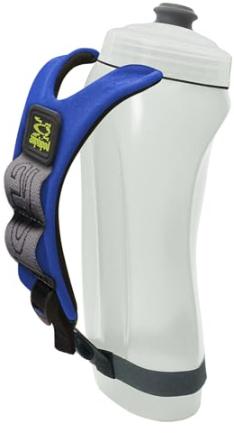 Amphipod Hydraform Ergo Minimalist Handheld Water Bottle, BPA-Free Hydration for Ultra-Running, Marathons & Walking - Blue (20 oz.)