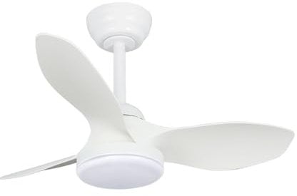 wonderlamp - Ventilador pequeño ø 80cm LED Cavil Mini S Blanco, Intensidad de luz regulable con mando