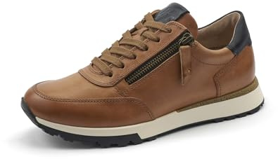 Paul Green Damen Sneaker mit Wechselfußbett, Frauen Low-Top Sneaker,schnürschuhe,Plateausohle,Halbschuhe,Sportschuhe,Mittelbraun (Cuoio/Black),40.5 EU / 7 UK
