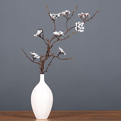 BLSYHDH Künstlicher Sakura-Zweig Zum Selbermachen, Kranz mit Seide, Künstliche Blumen, Künstliche Blumen, Vasen-Arrangements, Geeignet für Innen- und Außendekoration, Geburtstage,(#White)