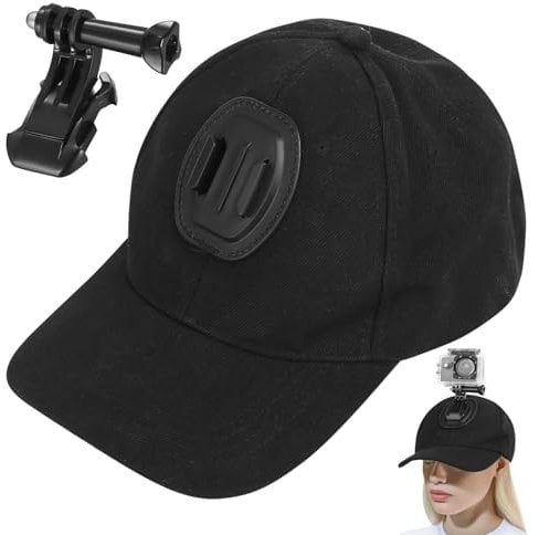 Fulushouxi Baseball Cap with Action Camera Mount, Compatible with GoPro Hero Max 12 11 10 9 8 7 6 5, DJI Osmo Action, Camera Accessory