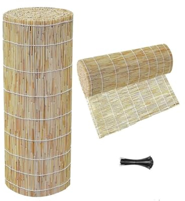 MObyat Schilfrohrmatte Schilfmatte Windschutz Sonnenschutz 50 60 70 75 80 90 100 150 cm Hoch Natur Partydeko Strandbar Beach Party Individuell Gestaltbar Schilfzaun Rolle