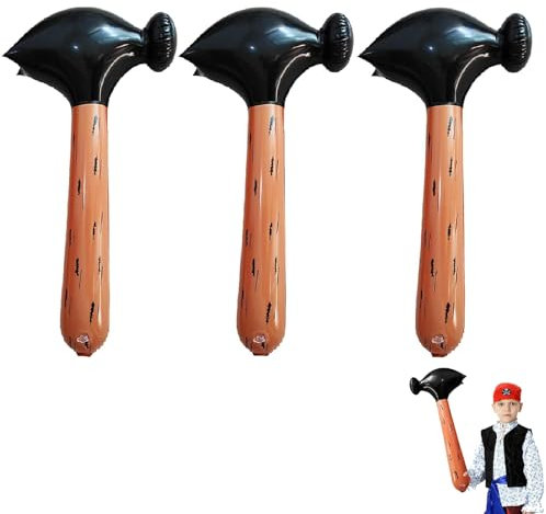 PRVCFZ 3 PCS Inflatable Toy Hammer Age 3+, Blow Up Inflated Pool Bath Seaside Crazy Fun Toy Party Game for Adult Children (Color: Brown)