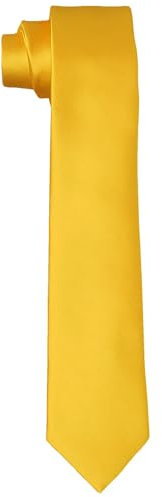 DonDon Krawatten für Herren handgefertigt Seiden-Look 6 cm Krawatte Ocker-gelb