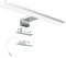 Aogled Led Spiegelleuchte Badezimmer 30 cm 5W 500LM 230V Neutralweiß 4000K,Edelstahl Class II Slim Bad Spiegelleuchte,Klemmplatte am Spiegel/Schrank/Wandbeleuchtung 300mm