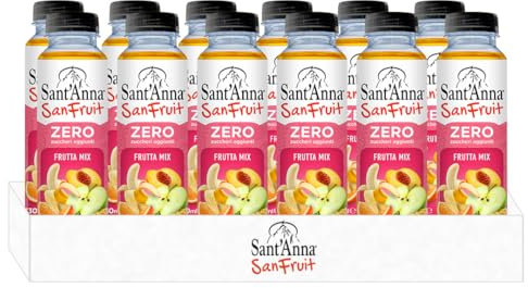 Sant'Anna SanFruit Frutta Mix 0,33L | Bevanda a base di succhi di Frutta in Acqua Sant'Anna Senza Zuccheri Aggiunti | Confezione da 12 bottiglie (330ml, Frutta Mix)