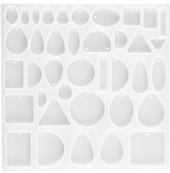 Tabanzhe Resin Silicone Moulds- Jewelry Molds with Hole Gem Diamond Casting Molds for Making Jewelry Earrings Pendants Keychain Craft DIY Gift