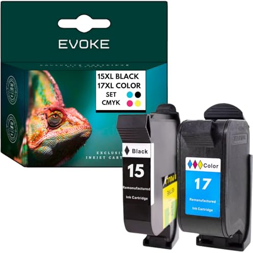 EVOKE 15 17 Patronen Set kompatibel zu HP 840C 841C 842C 843C 845C 916 920C 930C 940 960 (Set Schwarz + Tricolor) 1900 Seiten 79ml