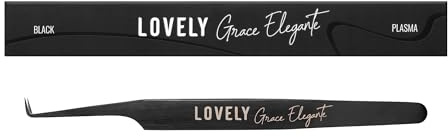 LOVELY Grace Elegante Wimpernpinzette für Wimpernverlängerung 90° 5mm - kurze feine Edelstahlpinzette für Volumenfächer 1D-10D - perfekt für tiefliegende Augen & anspruchsvolle Lash Designs