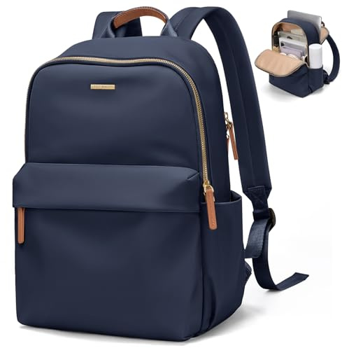 GOLF QUALITY Rucksack Damen, Großer Laptop Rucksack 14 Zoll Schulrucksack Laptoptasche mit Anti Diebstahl Backpack Business Arbeit Reisen für Lehrer College,Marineblau