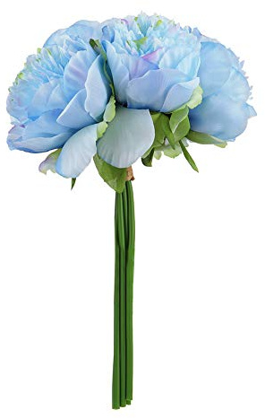 MEEVINWH Fleur Artificielle Pivoine Fausse Pivoine Pivoine Artificielle Soie Pivoine Bouquet de Mariage (Bleu)