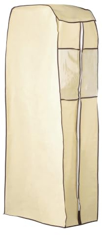 Premier Housewares Cream Hanging Wardrobe Cover | Zipped Clothes Storage