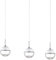 EGLO LED Pendelleuchte Montefio 1, 3 flammige Hängelampe, Pendellampe aus Metall, Glas und Kristall, Hängeleuchte in Chromfarben, Weiß, LED Esstischlampe warmweiß, L 87 cm