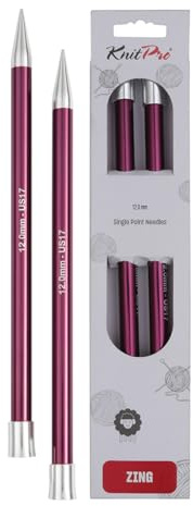 Knit Pro Zing Jackennadeln-30 cm-12,00 mm, Lila