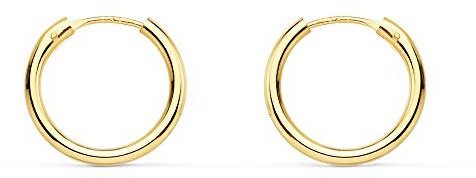 Aros oro amarillo 18k Morgana 14mm - Pendientes de mujer/niña/joven